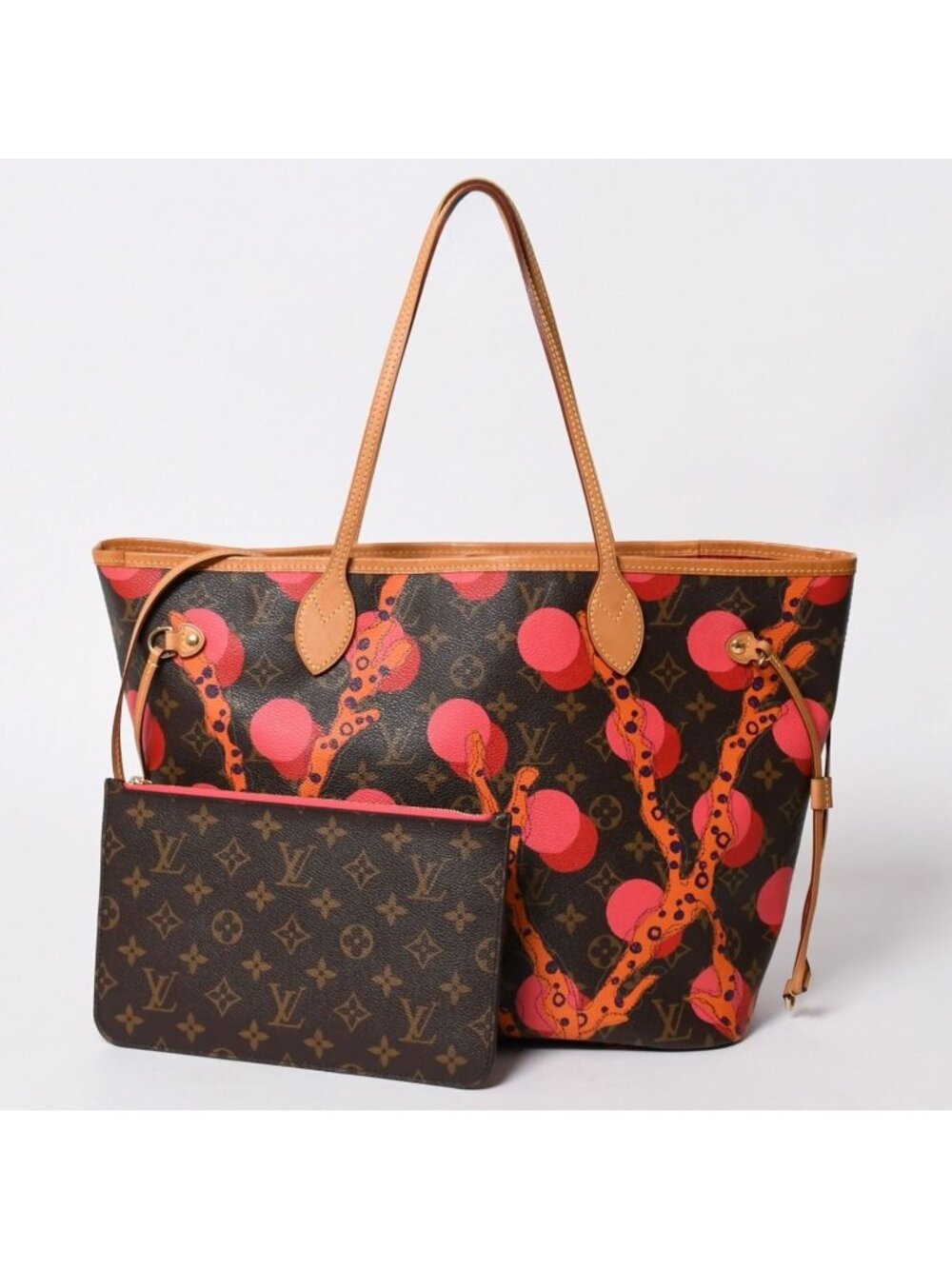 Louis Vuitton Monogram Ramage Neverfull MM Tote Canvas Brown Pink Gold
